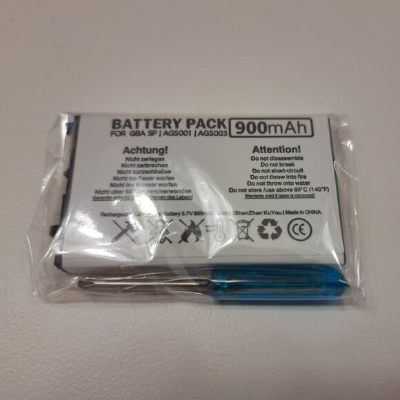 Gameboy Advance SP Replacement Battery High Quality 3.7V 900mAh Rechargeable - Picture 1 of 4